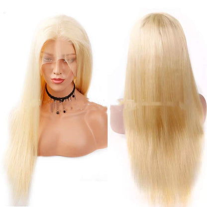 Real Wig 613 Straight Frontal Lace 13X4 Head Cover Lace Frontal Wig