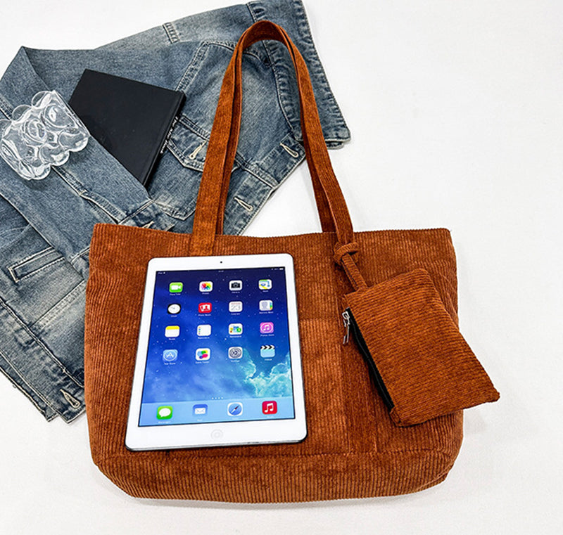 Winter Chic: Corduroy Shoulder Bag Set