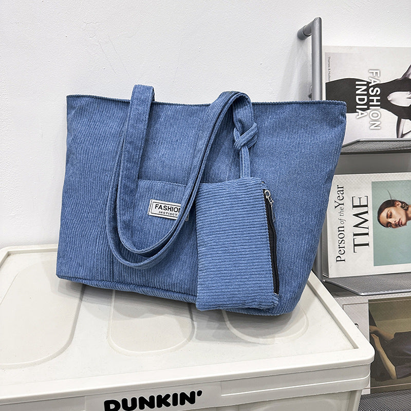 Winter Chic: Corduroy Shoulder Bag Set