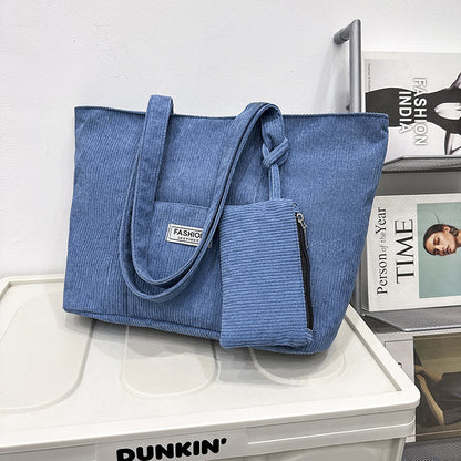 Winter Chic: Corduroy Shoulder Bag Set