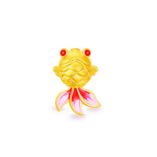 Gold Pendant 3D Hard Gold Bobo Fish