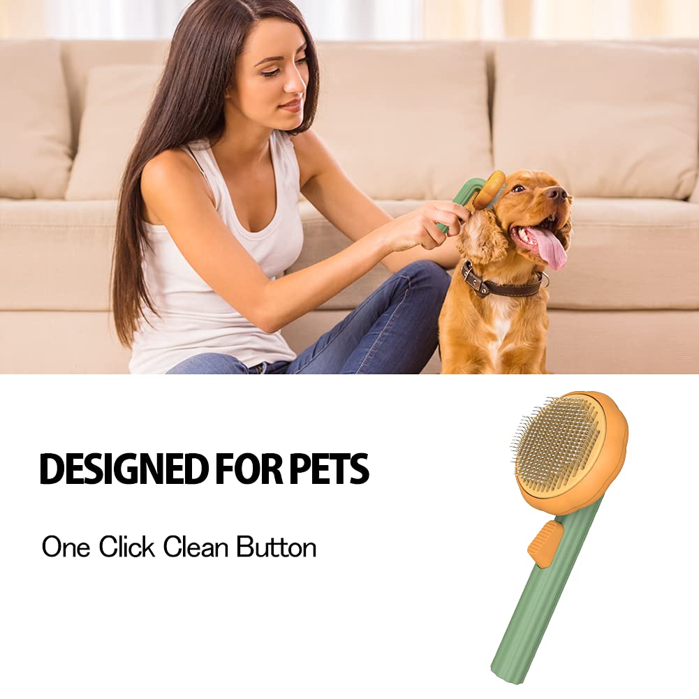 Purrfection Unleashed: Self-Cleaning Pet Slicker Brush - Tame Tangles, Banish Mats, and Elevate Pet Grooming!"