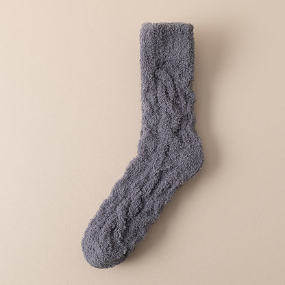 Winter Warm Fuzzy Coral Fleece Velvet Thickened Sleeping Floor Socks