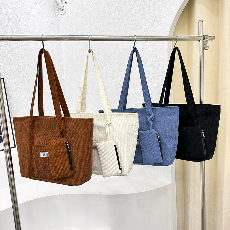 Winter Chic: Corduroy Shoulder Bag Set