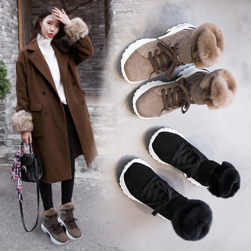 Women's Urban Style Plush Boots