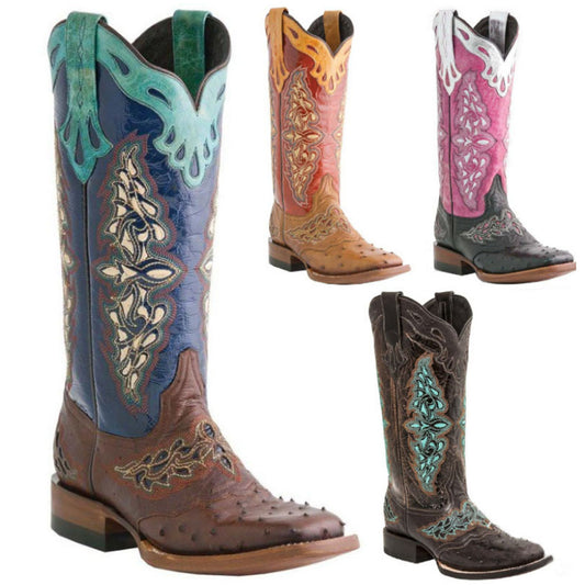 Women Color Mid Top Matching Knight Boots