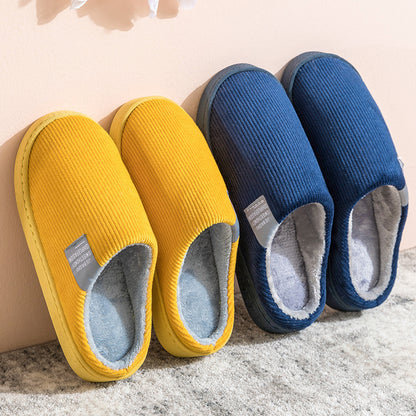 Couple Corduroy Slippers Home Shoes