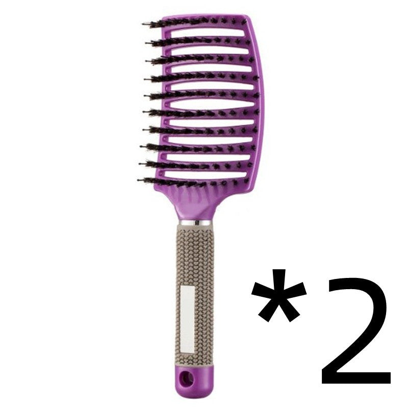 Women Detangler Hair Brush Bristle Nylon Scalp Massage Teaser