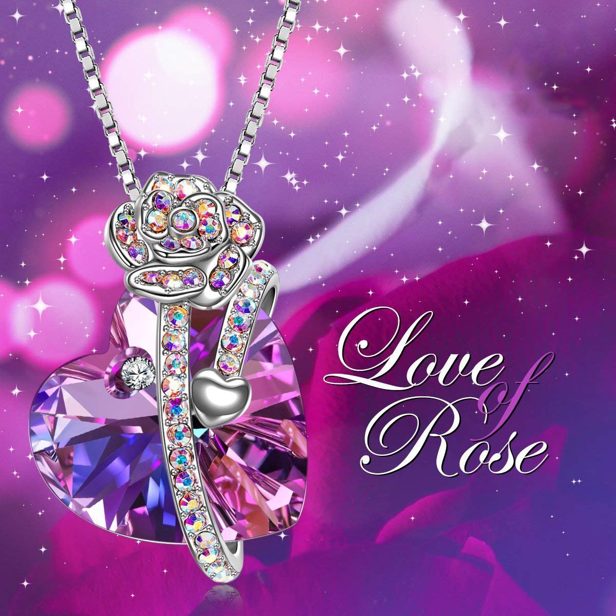 LOVE OF ROSE- Changing Pink Stone Necklace