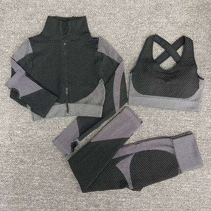 2/3PCS Seamless Women Workout Sportswear Gym Fitness Set