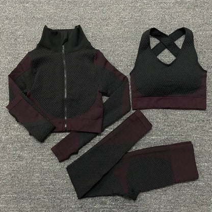 2/3PCS Seamless Women Workout Sportswear Gym Fitness Set