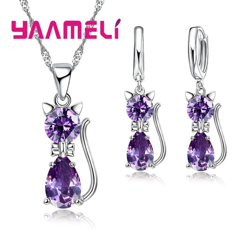 Real 925 Sterling Silver Color Jewelry Sets