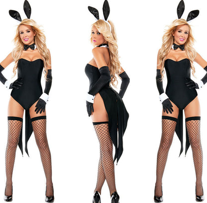 Black Bunny Nightclub Pole Dance Costume Role Play Suit