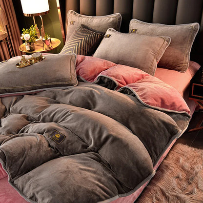 Luxury Milk Fleece High End Ultra-thick Bedding Set