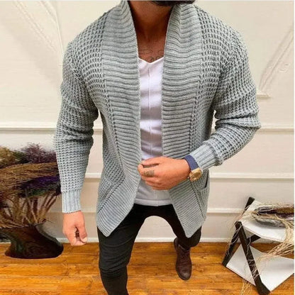 2024 Men's Casual Knitting Sweater Cardigan V-Neck Solid