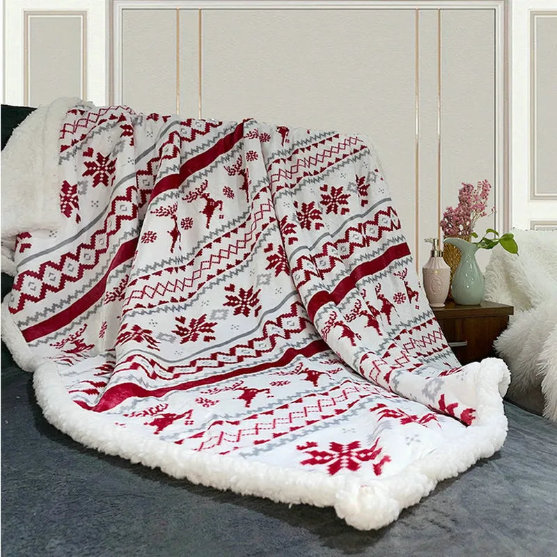 Thicked Elk Flannel Throw Blanket