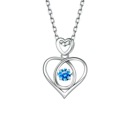 925 Sterling Silver Irregular Heart Moon Necklace