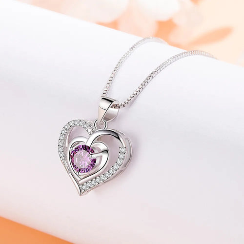 925 Sterling Silver Irregular Heart Moon Necklace