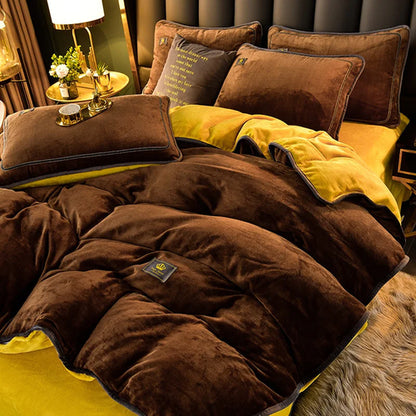 Luxury Milk Fleece High End Ultra-thick Bedding Set