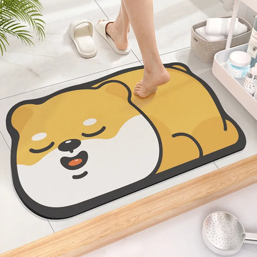 Cute Cartoon Non-Slip Diatom Super Absorbent Bathroom Mat