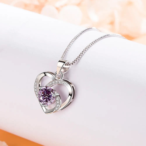 925 Sterling Silver Irregular Heart Moon Necklace