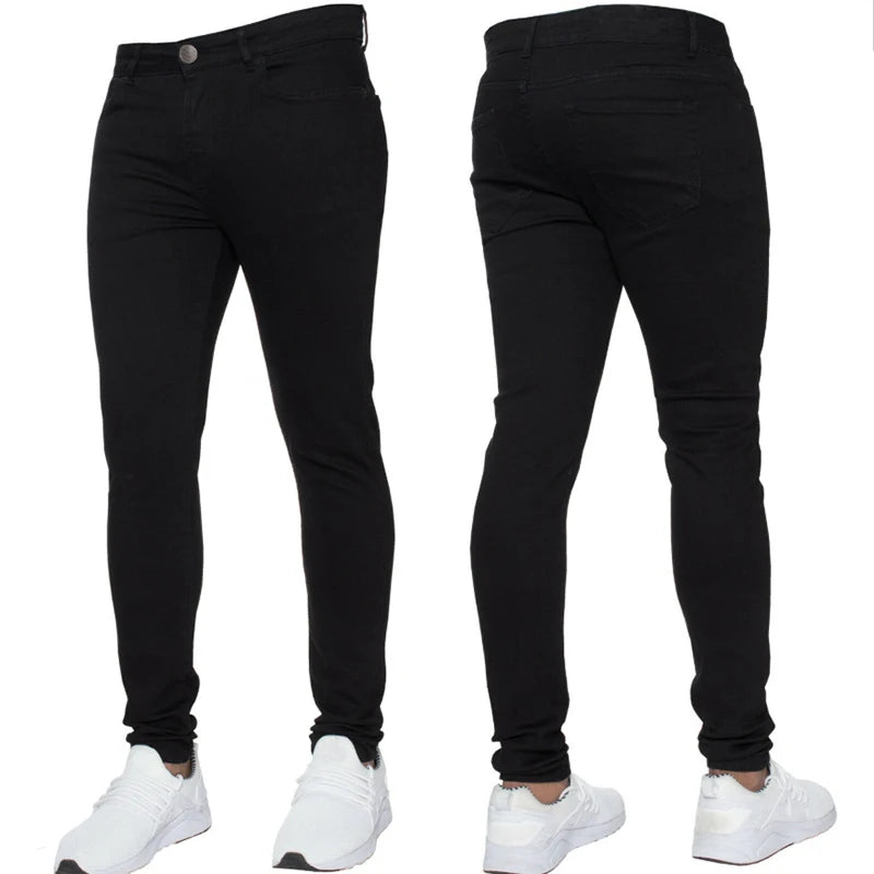 Business Fashion Black Stretch Regular Fit Man Pants