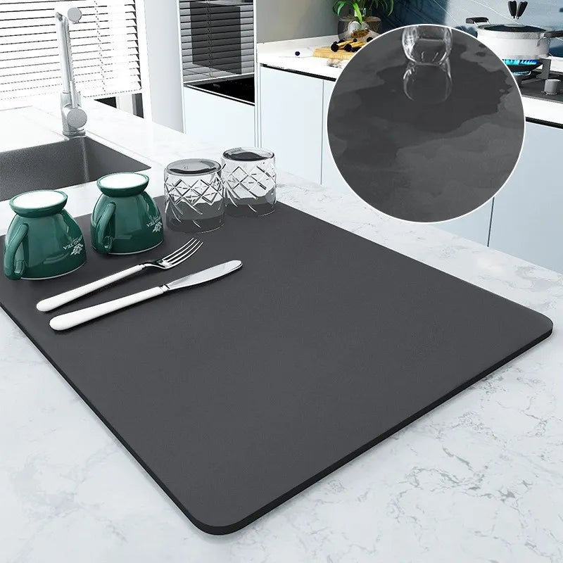 Large Kitchen Super Absorbent Diat. Dish Draining Mat