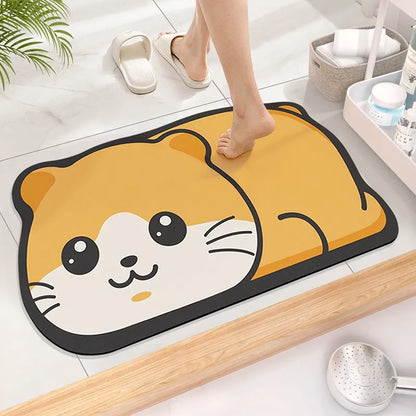 Cute Cartoon Non-Slip Diatom Super Absorbent Bathroom Mat