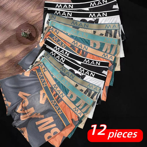 12 Pcs Fashion Men Boxer Briefs