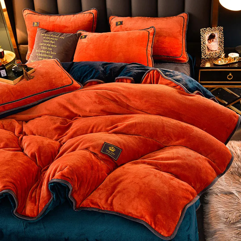 Luxury Milk Fleece High End Ultra-thick Bedding Set