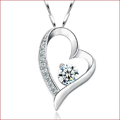 925 Sterling Silver Irregular Heart Moon Necklace