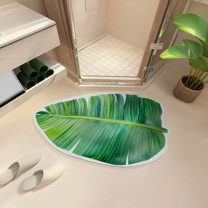 Super Absorbent Non Slip Leaf Shape Bath Mat