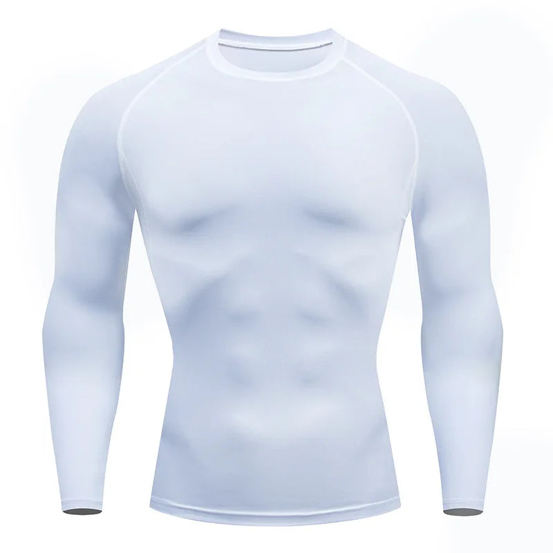 Men Workout Long Sleeve Gym Running Sportshirt