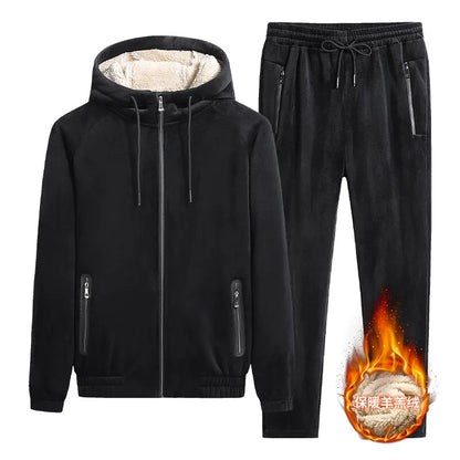 Hooded Fleece Sweatshirt+Pant 2-piece Tracksuit