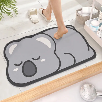 Cute Cartoon Non-Slip Diatom Super Absorbent Bathroom Mat