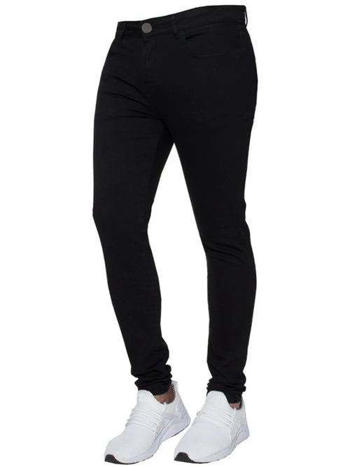 Business Fashion Black Stretch Regular Fit Man Pants