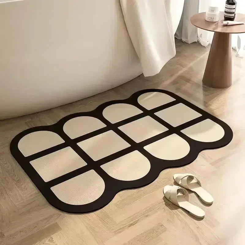 Irregular Shaped Diatomaceous Mud Soft Bathroom Floor Mat