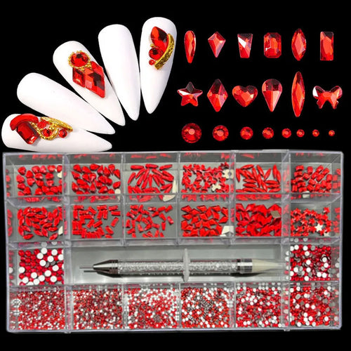 2800pcs Luxury Shiny Diamond Nail Art Rhinestones Crystal Decorations