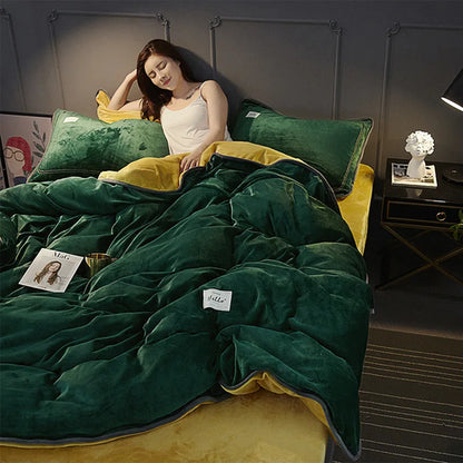 Luxury Milk Fleece High End Ultra-thick Bedding Set