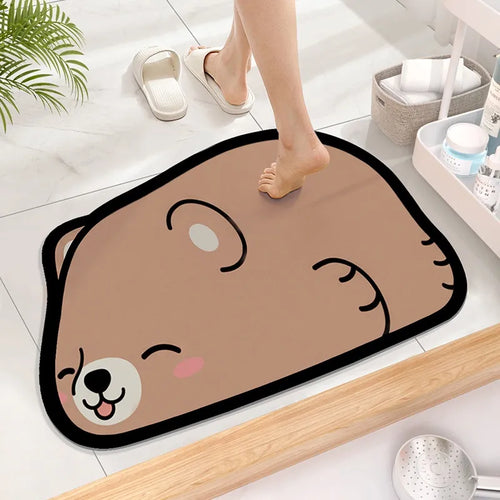 Cute Cartoon Non-Slip Diatom Super Absorbent Bathroom Mat