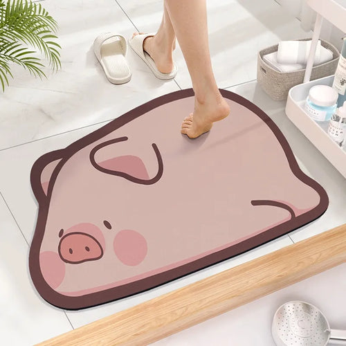 Cute Cartoon Non-Slip Diatom Super Absorbent Bathroom Mat