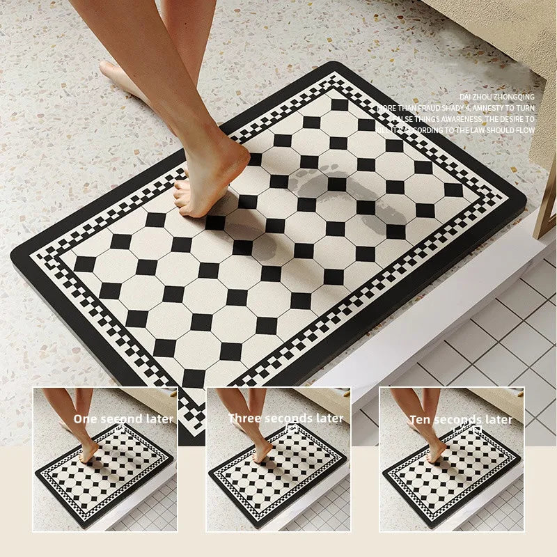 Super Absorbent Diatom Mud Soft Floor Mat Anti-Slip Quick-Drying Rug