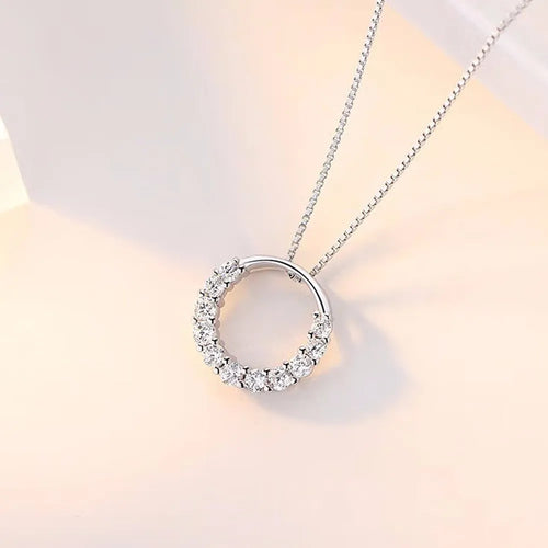 925 Sterling Silver Irregular Heart Moon Necklace