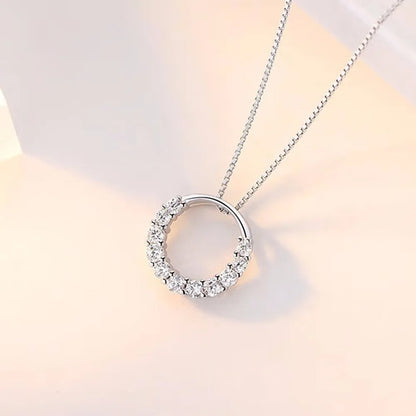 925 Sterling Silver Irregular Heart Moon Necklace