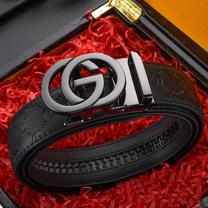 Men 3.4cm Luxury Brand Designer Automatic Buckle Belt