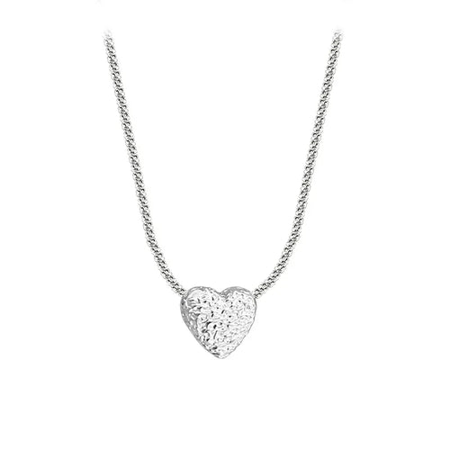 New 925 Sterling Silver Girls Hammer pattern Love Necklace
