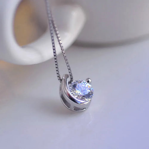 925 Sterling Silver Irregular Heart Moon Necklace