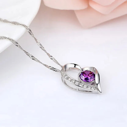 925 Sterling Silver Irregular Heart Moon Necklace