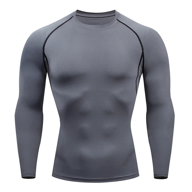 Men Workout Long Sleeve Gym Running Sportshirt