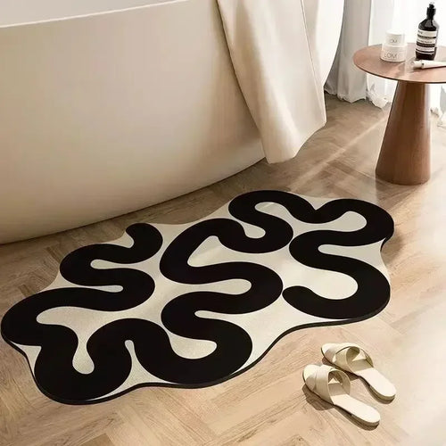 Irregular Shaped Diatomaceous Mud Soft Bathroom Floor Mat